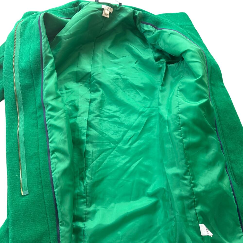 J. Crew Wool Blend City Coat Emerald Green Size 0 Style‎ F5325 - Picture 13 of 13